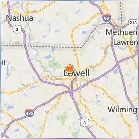 University of Massachusetts Lowell Location Map