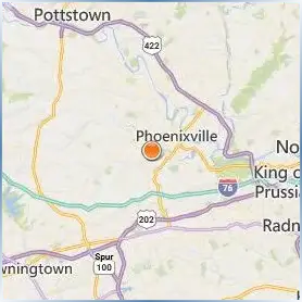 University of Valley Forge Location Map